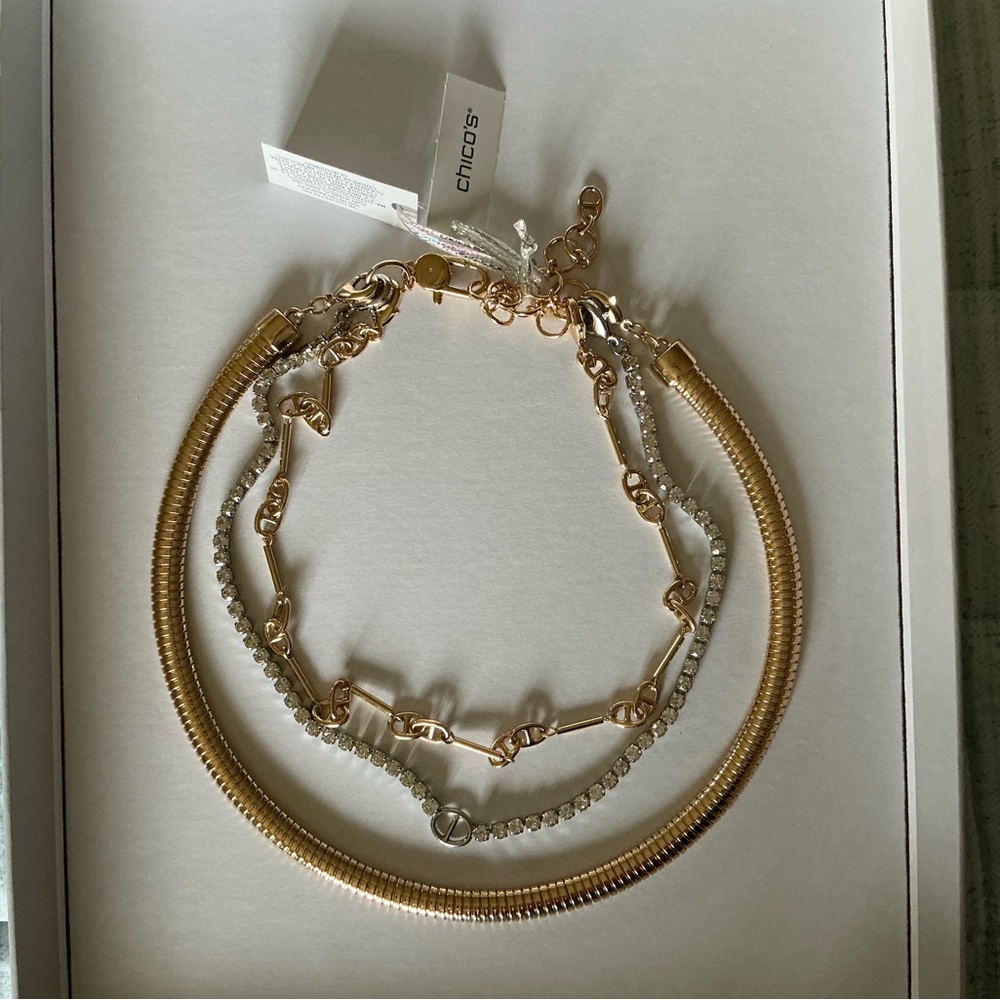 Chico's 3-or-individual Gold and Silver Necklace Stack - Picture 8 of 9